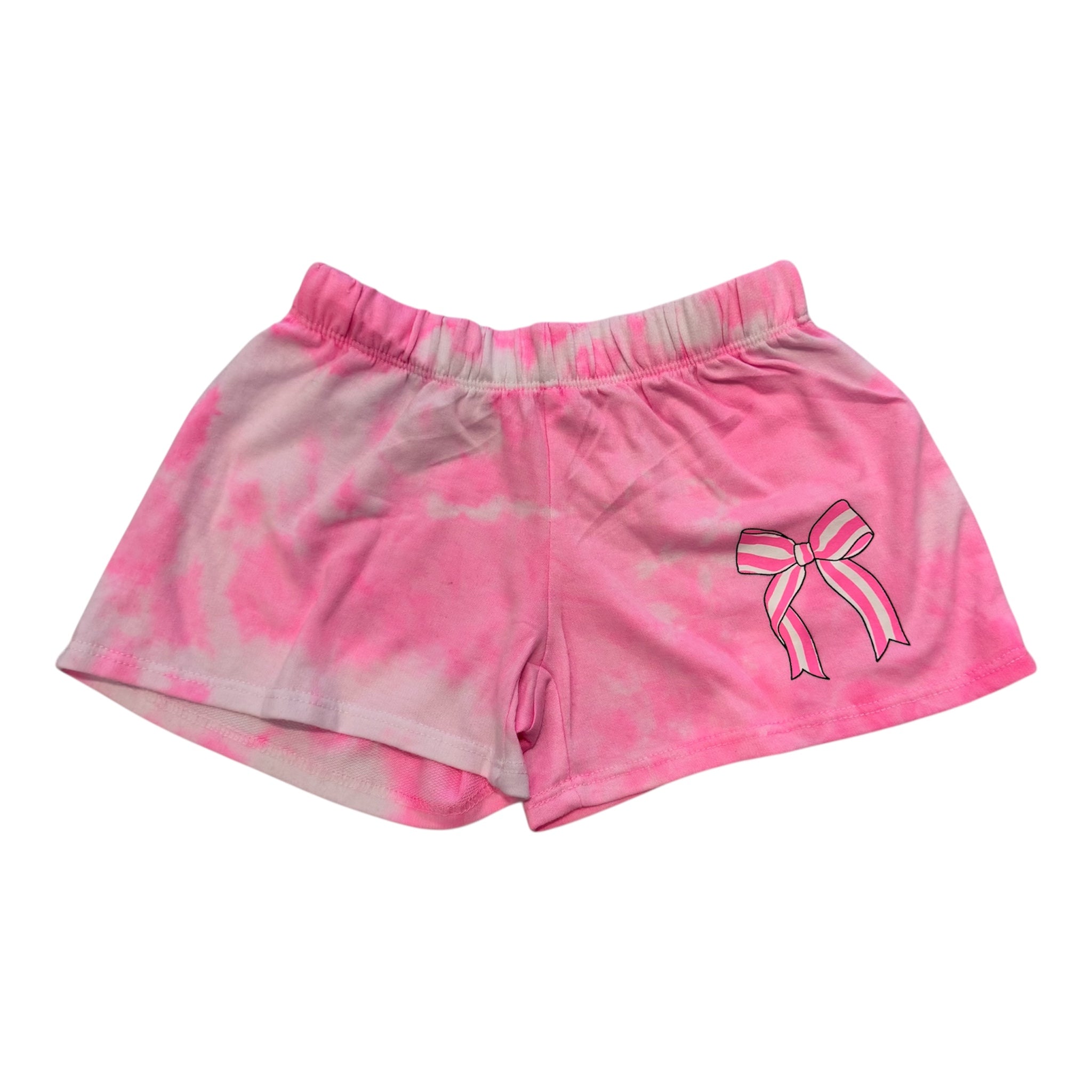 Firehouse Pink Stripe Bow Short-Neon Pink Cloud