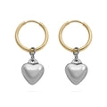 Metal Heart Charm Earrings
