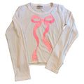 Firehouse Pink Gingham Bow Ribbed Tee