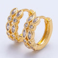 Marquise Round Cz Huggie Earrings