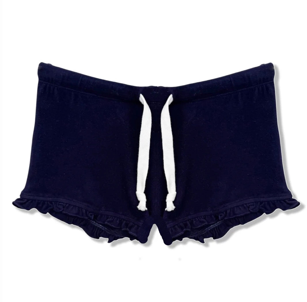 Katie J Lotus Hacci Ruffle Short - Evening Blue
