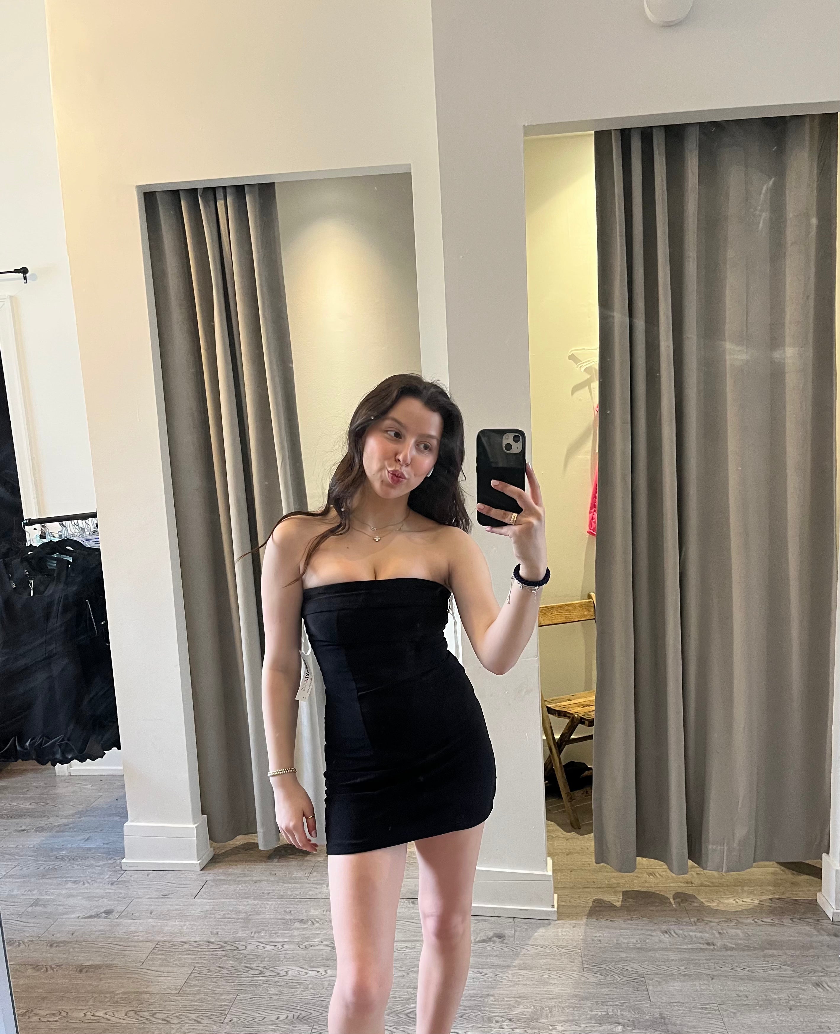 Cheryl Isabelle Strapless Dress- Black