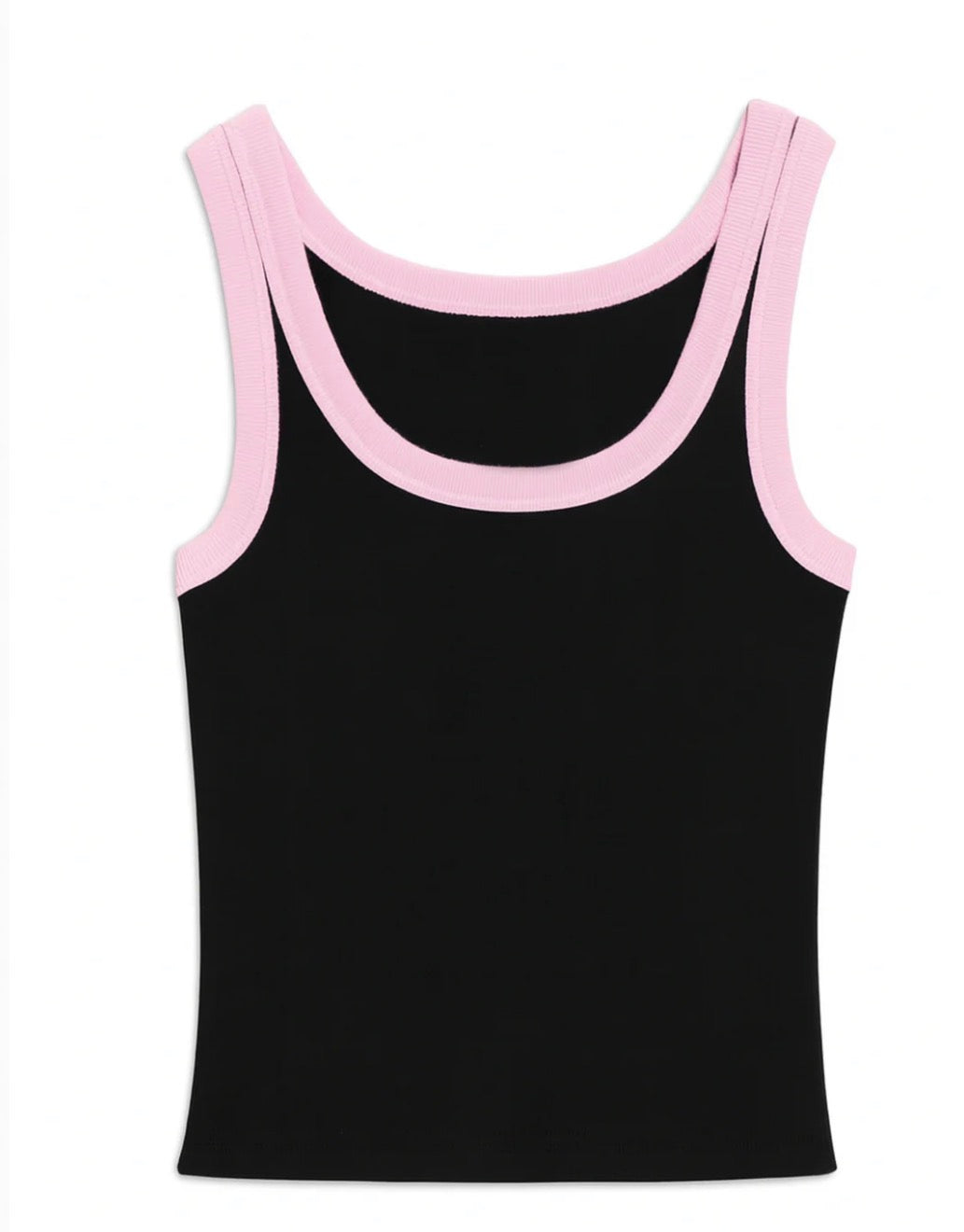 Katie J Spencer Tank- Black/Ballet Pink