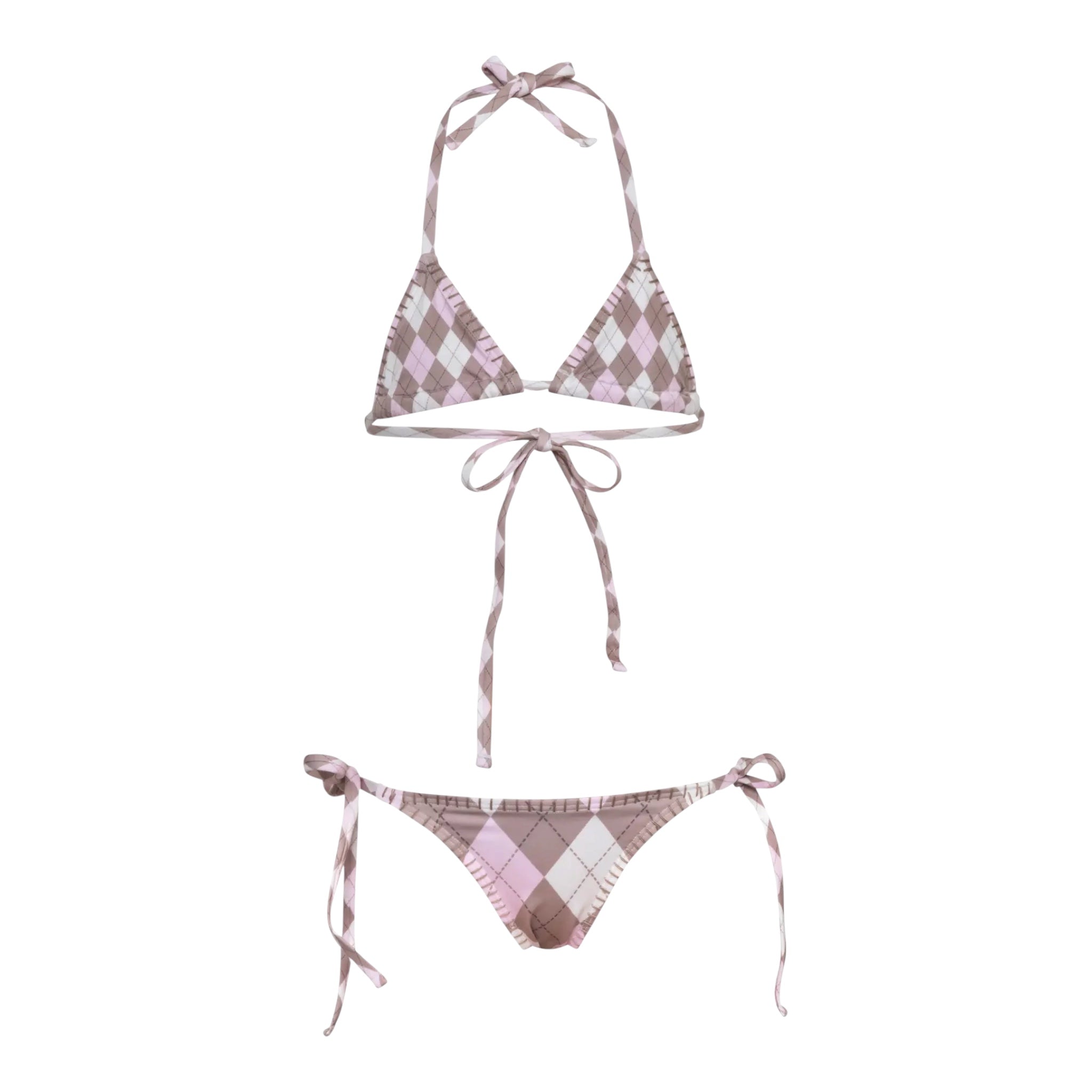 Submarine String - Argyle Pink Bikini Set