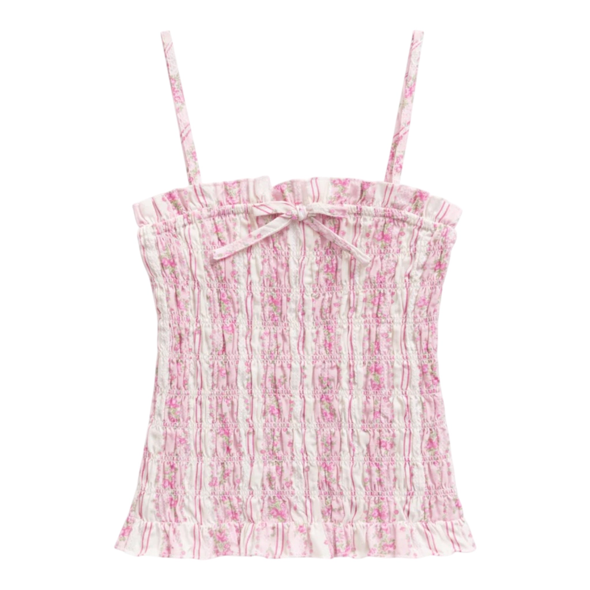 Katie J Melody And Alma Set- Baby Pink Cottage Stripe