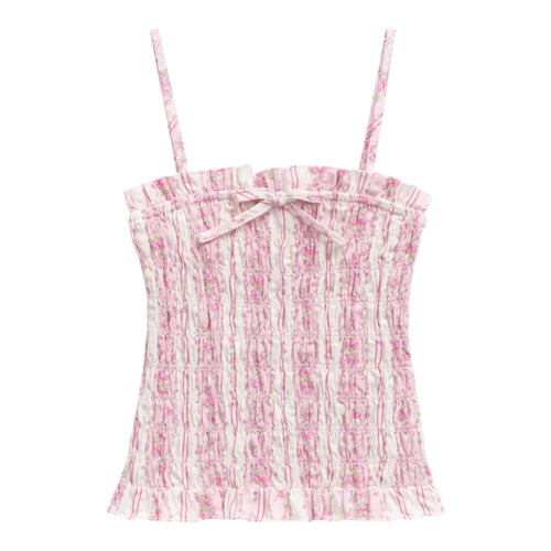 Katie J Melody And Alma Set- Baby Pink Cottage Stripe