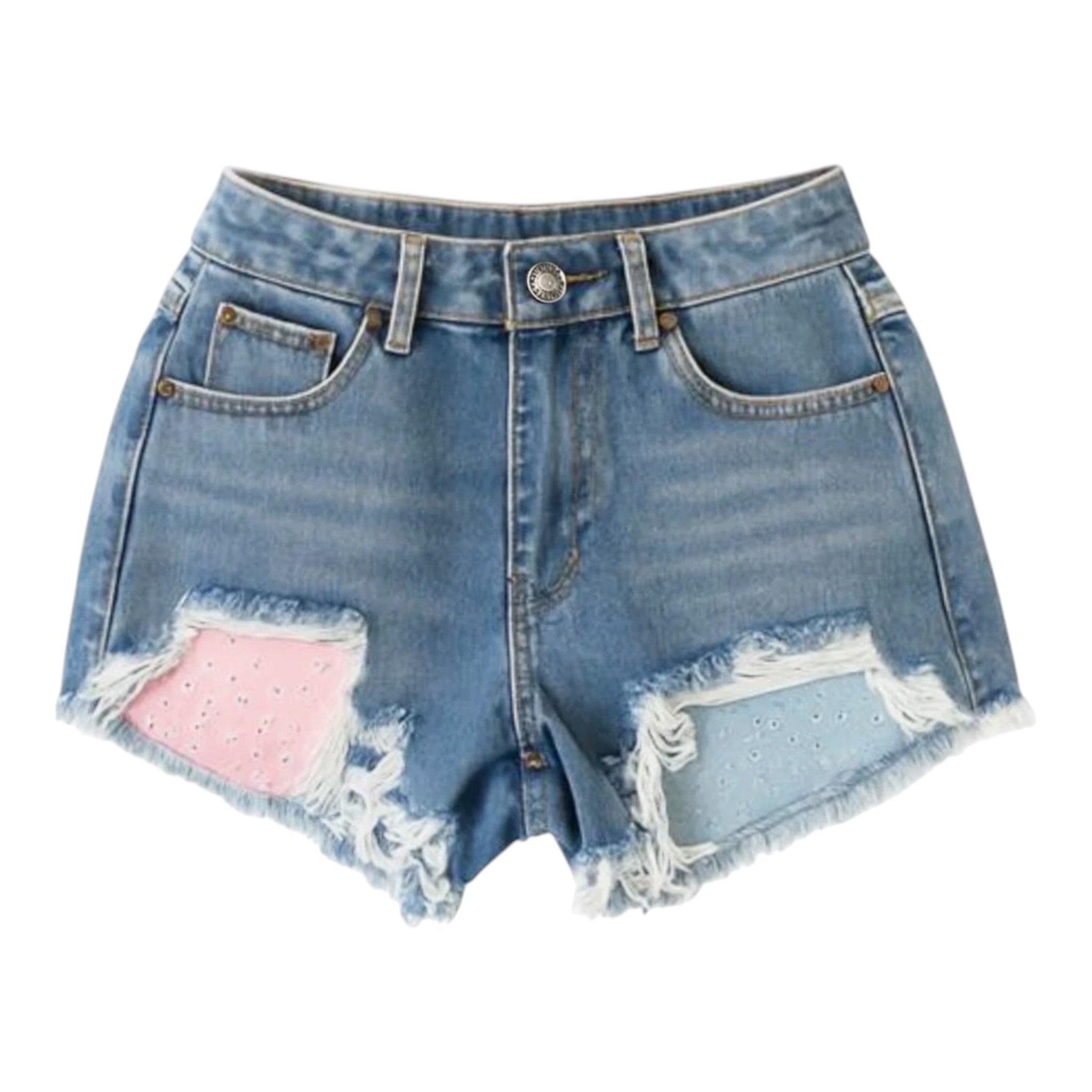 Katie j Malibu Jean Short- Pastel Bandana Denim
