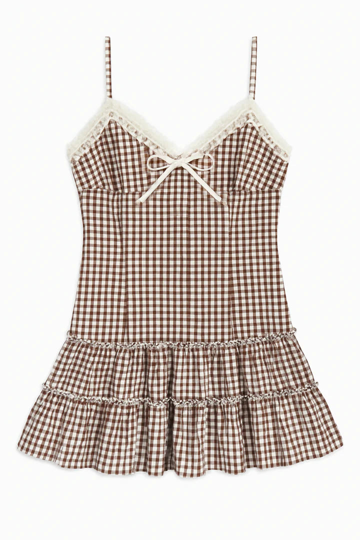 Katie J  Fawn Lace Trim Dress