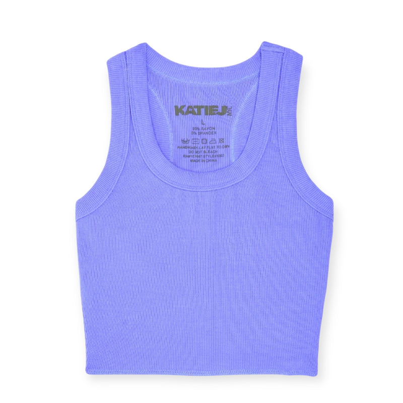 Katie J Livi Ribbed Crop Tank Top- Perfect Peri