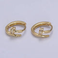 Cz Spiral Huggie Earring