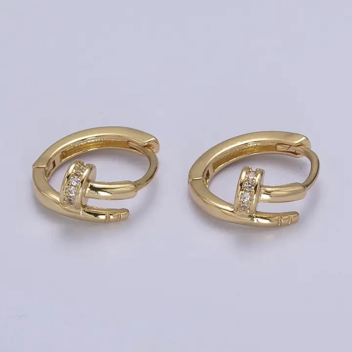 Cz Spiral Huggie Earring