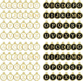 Black or white Round Letter Charm