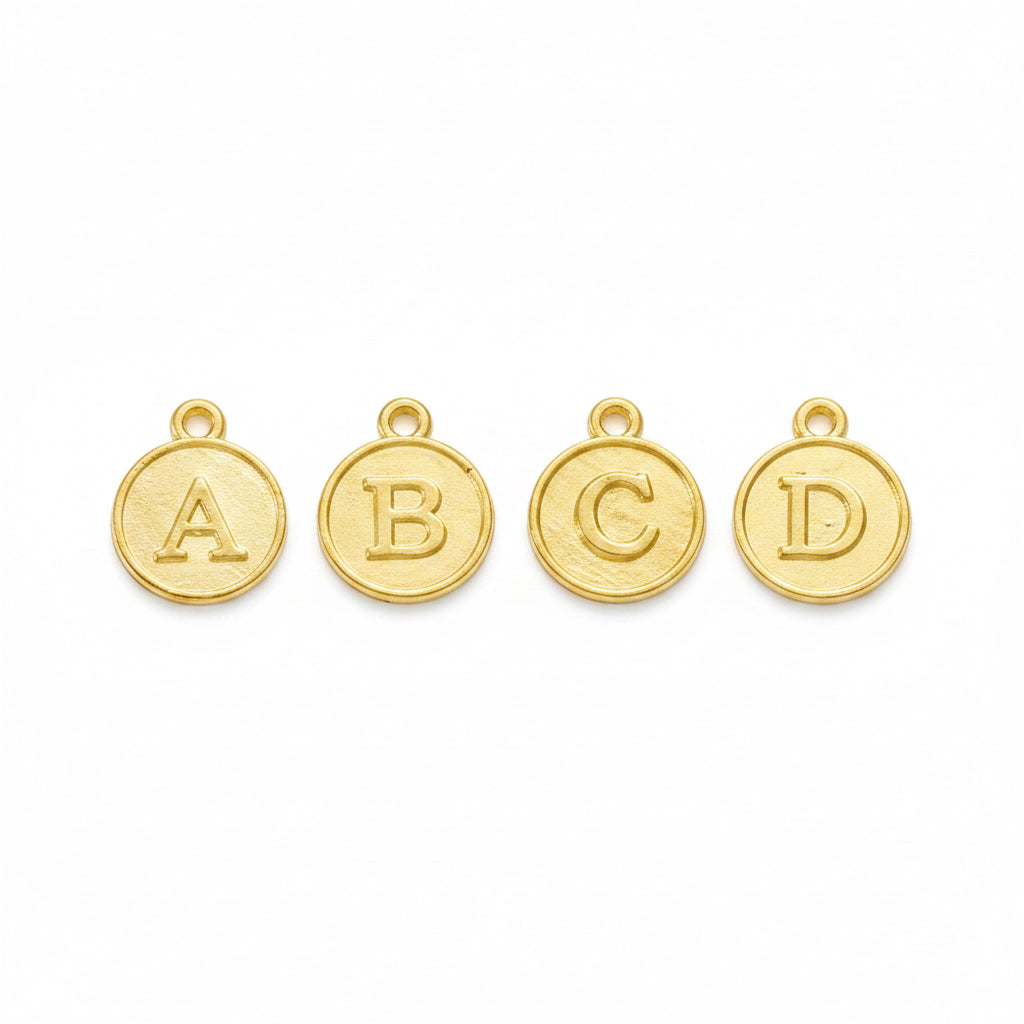Round Letter Charm