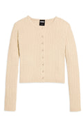Katie J Rory Crewneck Cardigan Sweater - Oatmeal