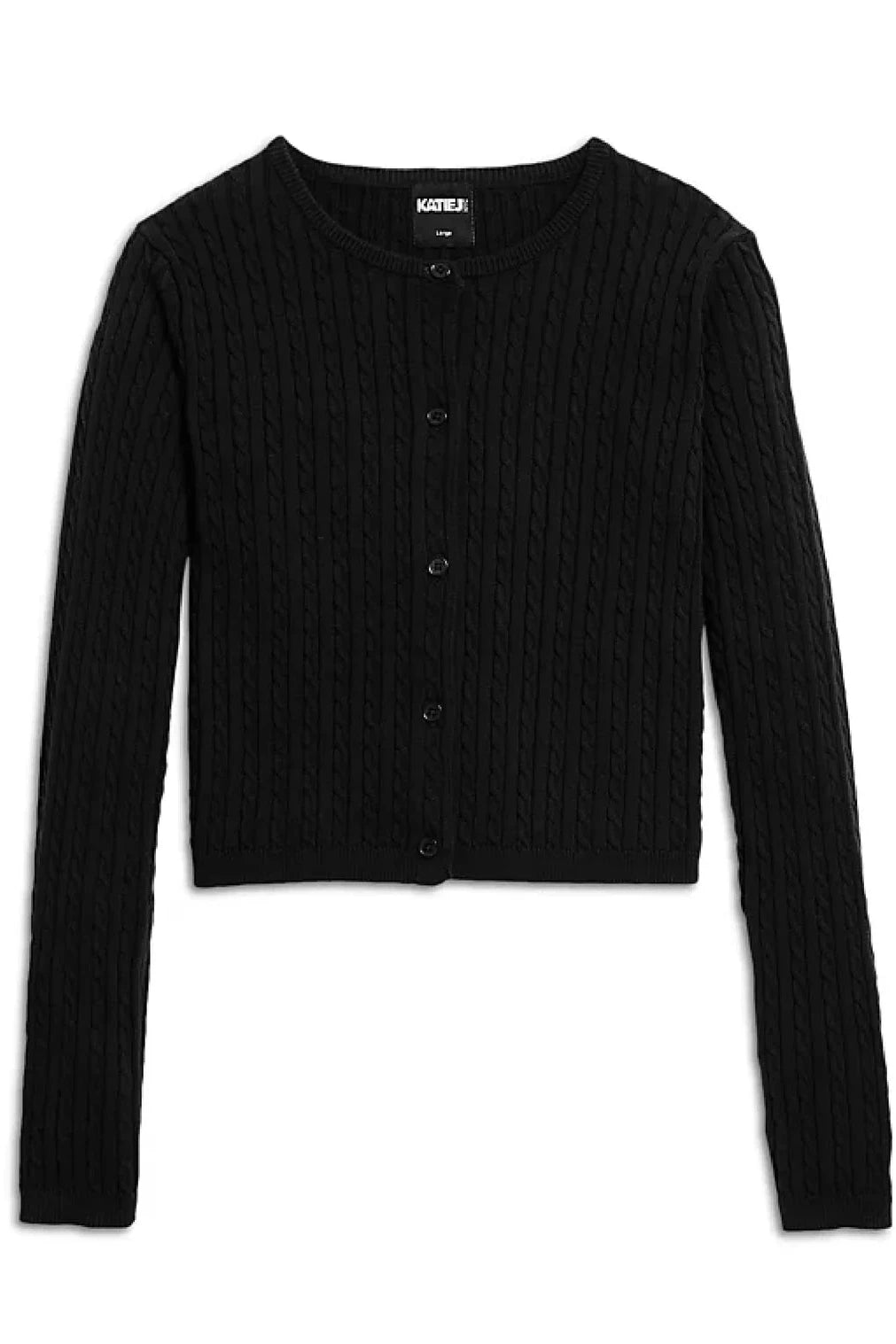 Katie J Rory Crewneck Cardigan Sweater - Black