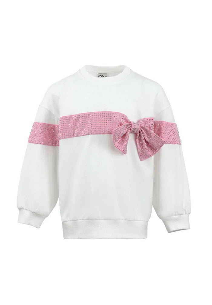 Lola + The Boys Crystal Bow Sweater