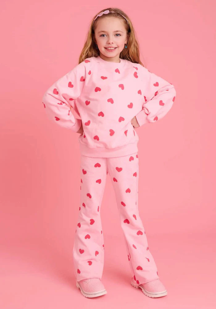Lola + The Boys Pink Sparkle Sweetheart Lounge Set
