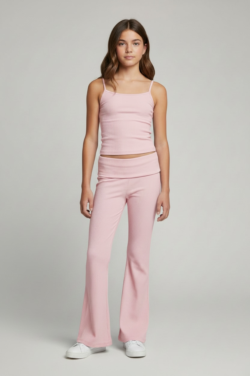 Katie J Livi Rollover Pant - Pale Pink