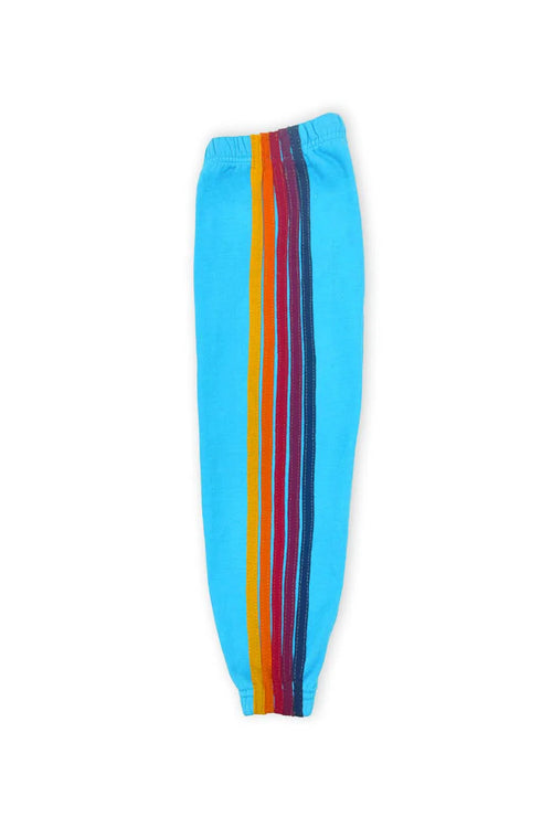 Aviator Nation 5 Stripe Sweatpants-Neon Blue