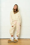 Katie J Dylan Tween Bow Sweatpant- Shabby Floral Taupe
