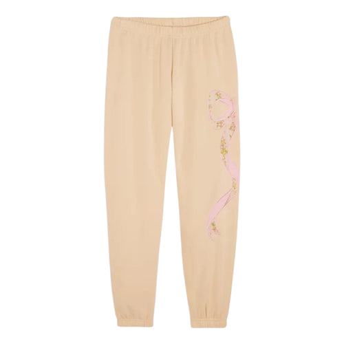 Katie J Dylan Tween Bow Sweatpant- Shabby Floral Taupe