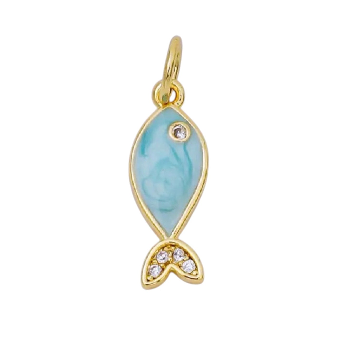 Blue Enamel Fish Charm
