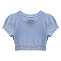 Katie J Lindsay Cropped Lace Tee -  Glacier Blue