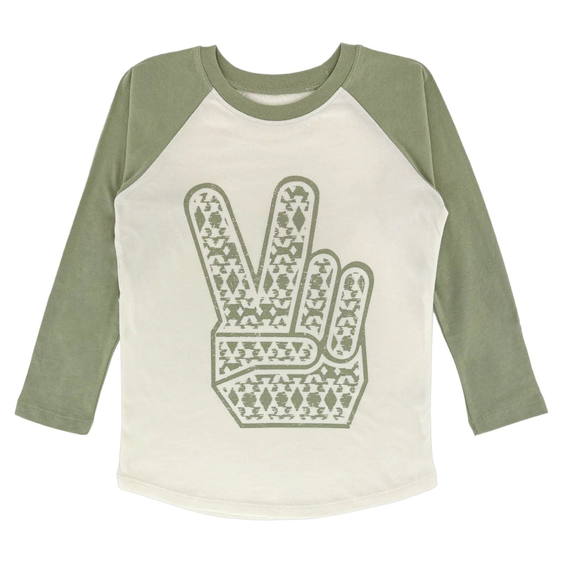 Tiny Whales Peace Out Long Sleeve Raglan