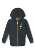 Aviator Nation Bolt Print Zip Hoodie- Charcoal (Presale)