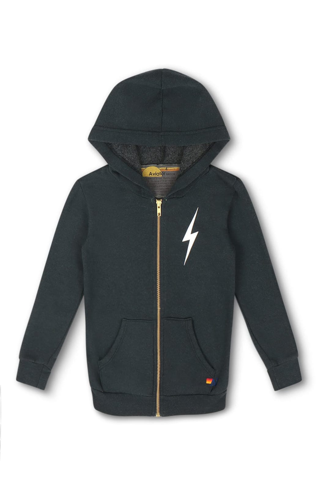 Aviator Nation Bolt Print Zip Hoodie- Charcoal (Presale)