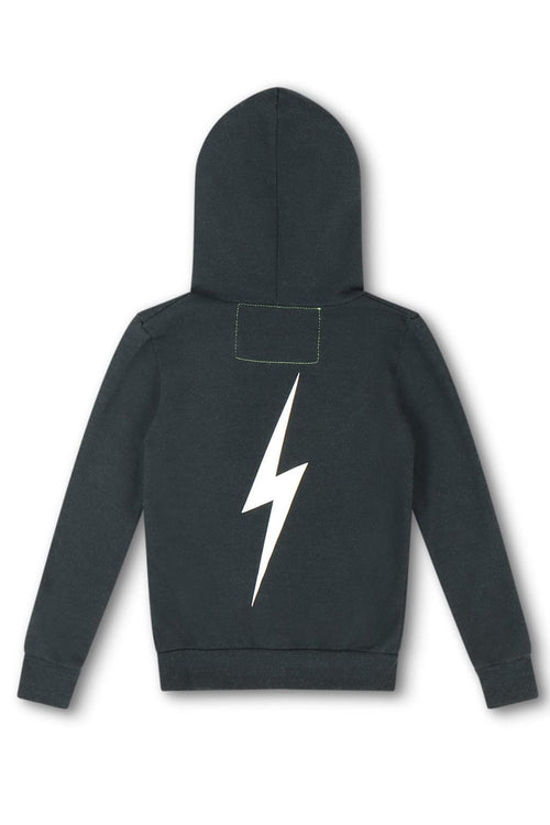 Aviator Nation Bolt Print Zip Hoodie- Charcoal (Presale)
