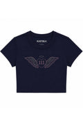 Katie j Rhinestone Angel Wings Baby Tee