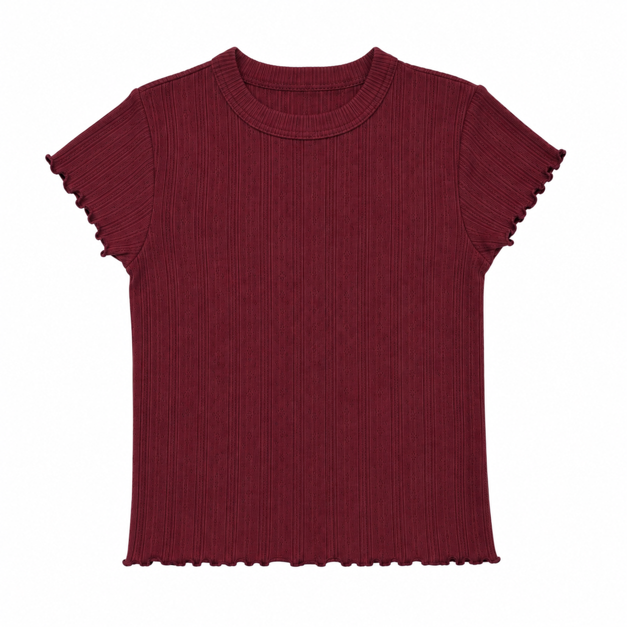 Katie J Marina Pointelle Tee - Burgendy