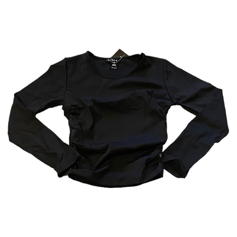 FBZ Black Polly Rouched Long Sleeve