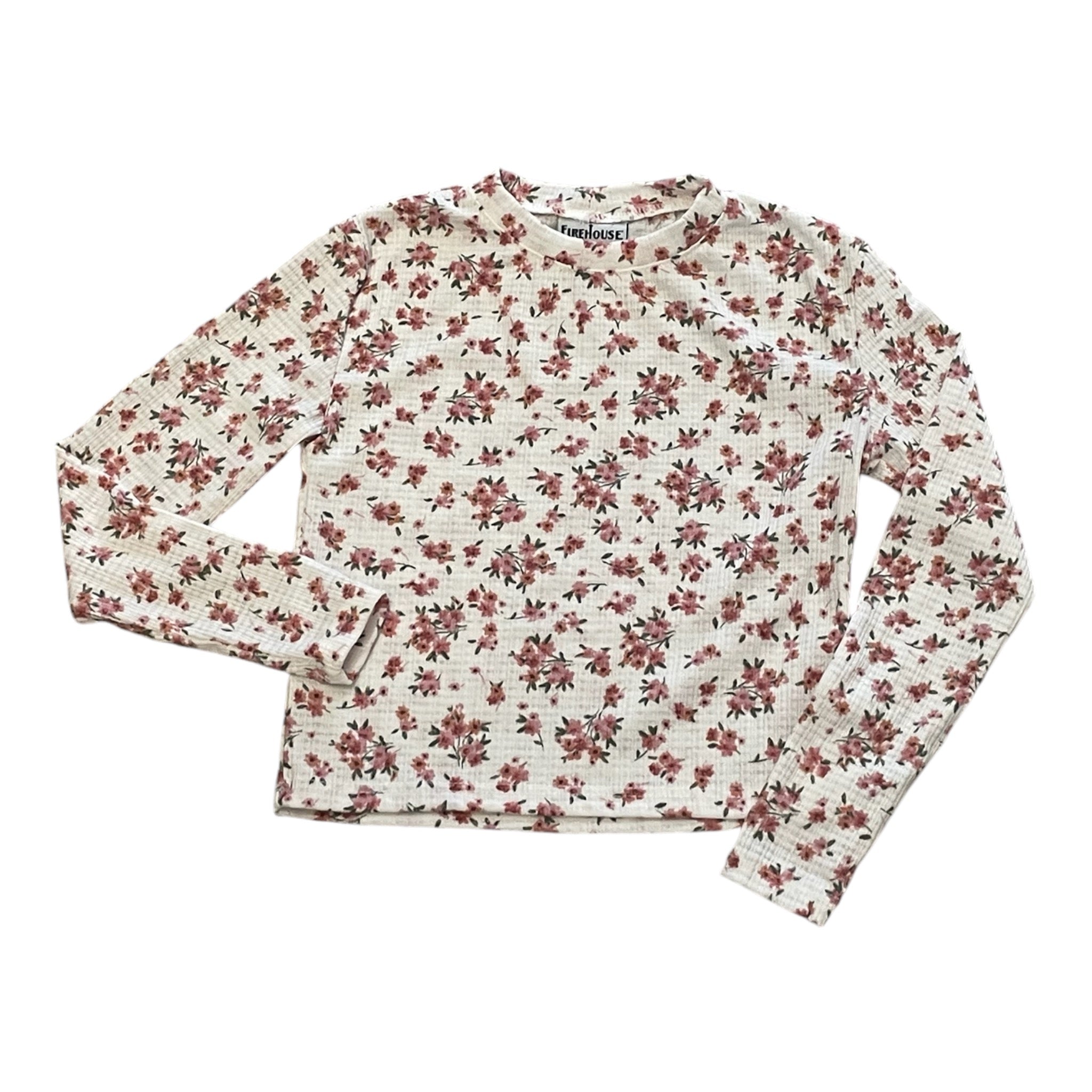 Firehouse Waffle Ditsy Floral Tee - White