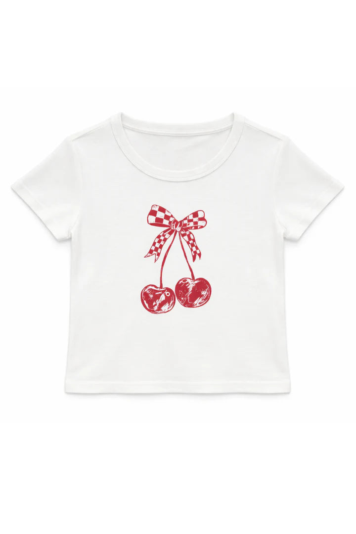 Katie J Cherry Checkered Tee