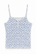 Katie J Hailey Henley Cami- Blue Toile Print