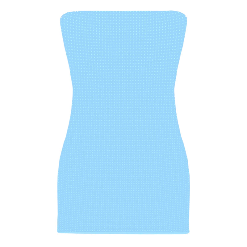 Katie J Krista Rhinestone Tube Dress-Baby blue
