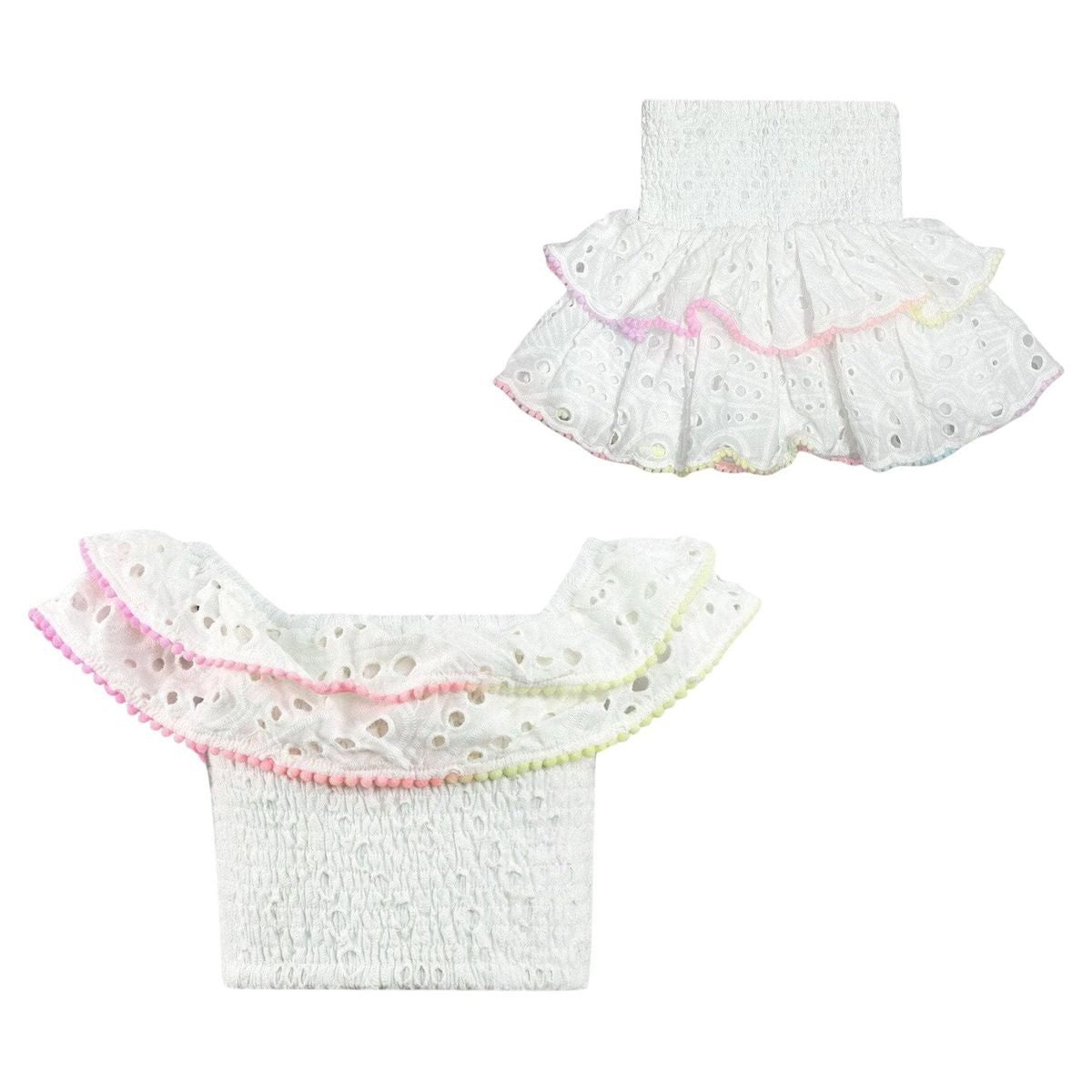 Lola And The Boys Rainbow Eyelet Set