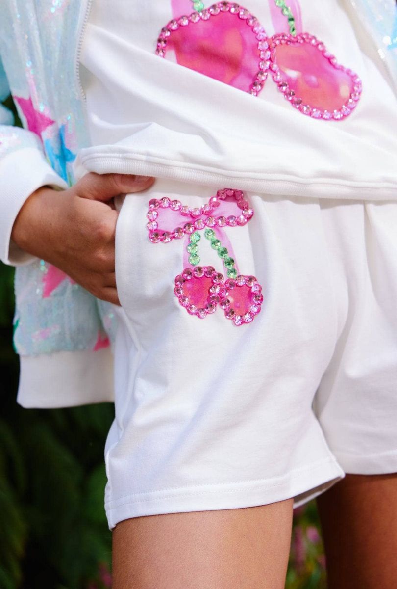 Lola And The Boys Crystal Cherry Bow Short Set