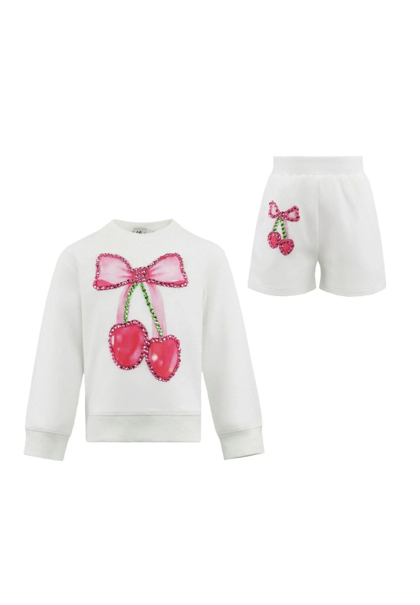 Lola And The Boys Crystal Cherry Bow Short Set
