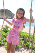 Lola And The Boys Crystal Cherry Ruffle Short Set