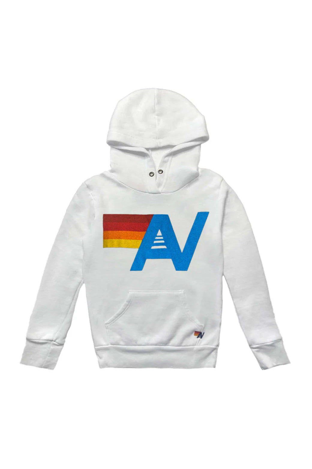 Aviator Nation Logo Stitch Pullover Hoodie-White