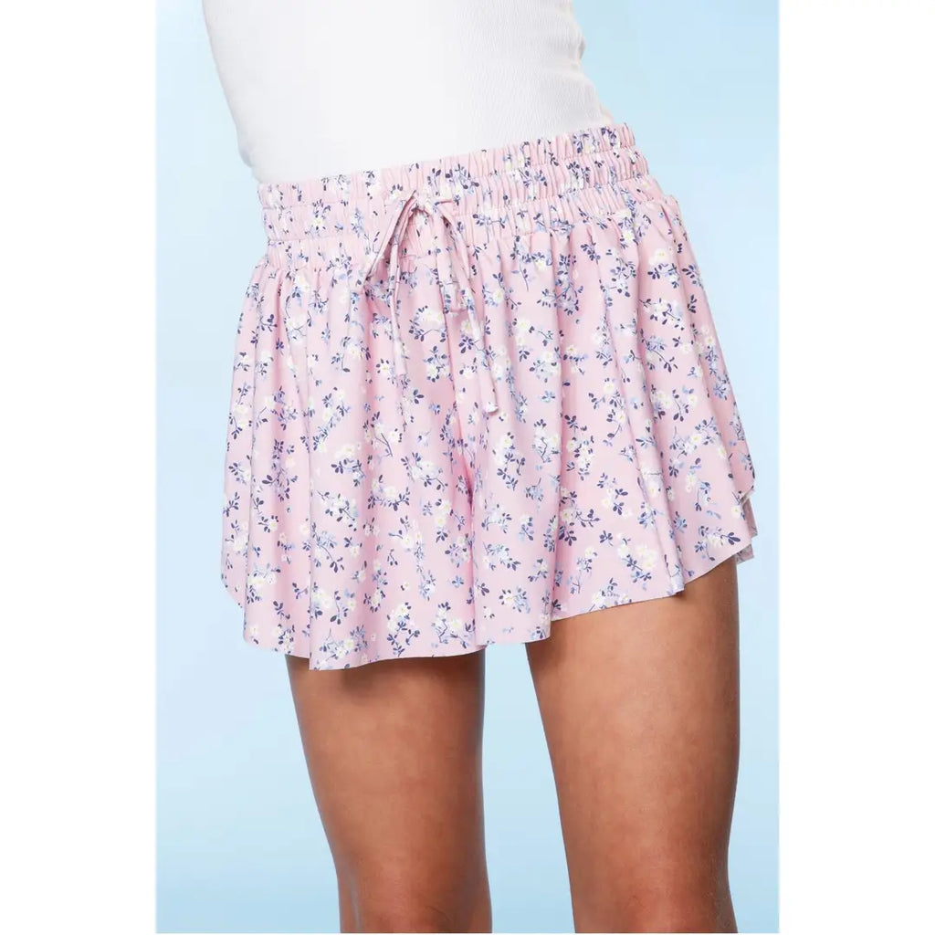 Pixielane Flowy Short- Pink Rose Floral
