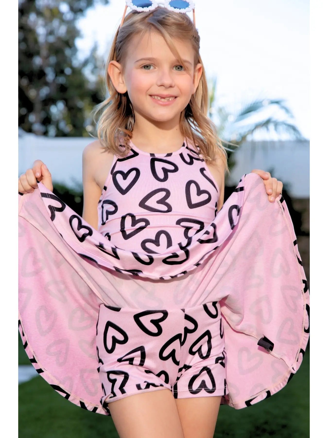 Pixielane Simply Soft Luxe Cropped Racerback Tank & Skort