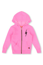 Aviator Nation Bolt Zip Hoodie- Neon Pink