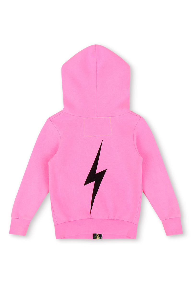 Aviator Nation Bolt Zip Hoodie- Neon Pink