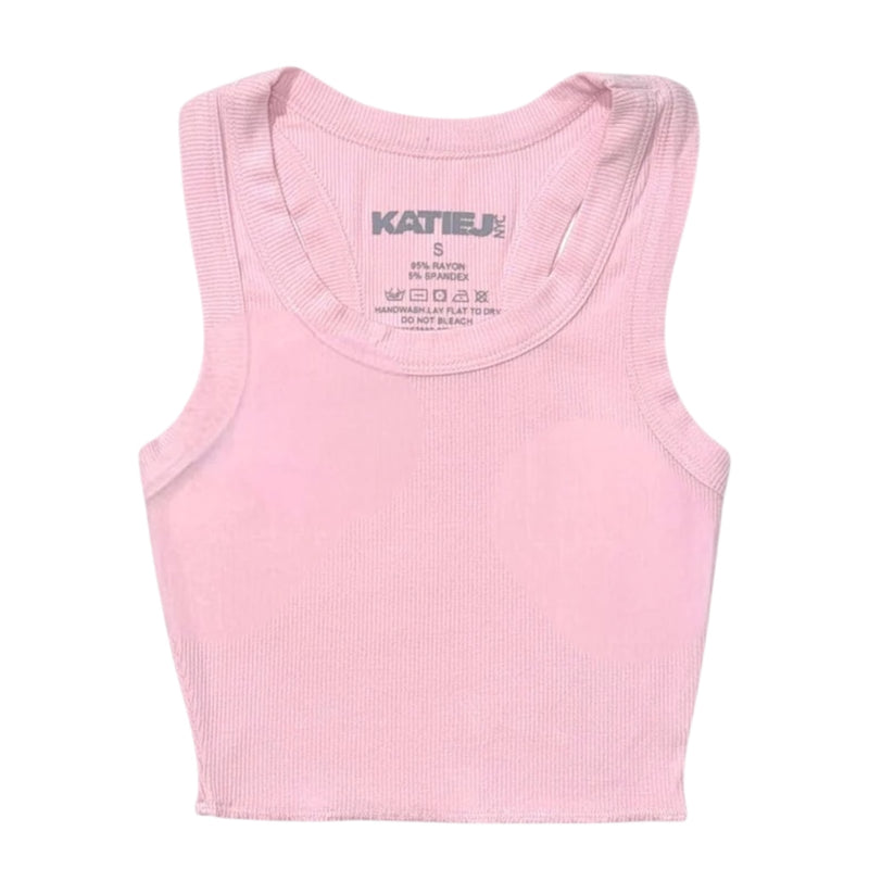Katie J Livi Ribbed Tank- Baby Pink