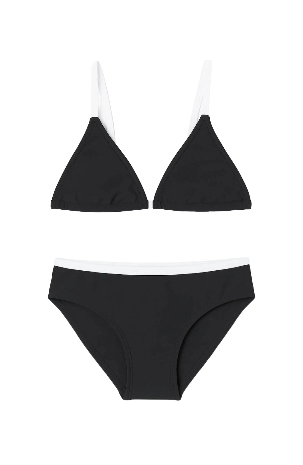 Limeapple Collins Black and White Triangle String Bikini Swimsuit