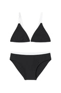 Limeapple Collins Black and White Triangle String Bikini Swimsuit